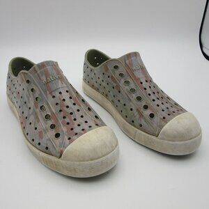 Native Jefferson Rubber Slip on Shoes Boys 13 Youth Brown Gray